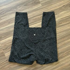lululemon athletica Black Floral Lace Print Leggings